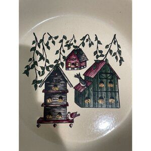 Home & Garden Party Birdhouse Stoneware Dinner Plates Dish 10”